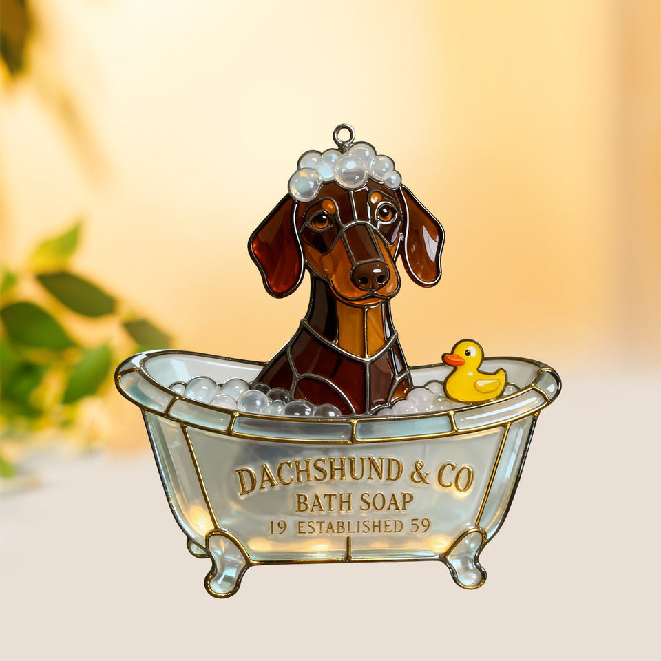 Wash Your Paws Pet & Co Bath Soap - Personalized Dog Hologram Window Hanging Suncatcher