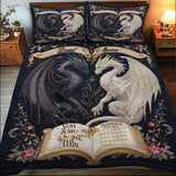 Mystical Dragon Duo Couple Bedroom Decor - Personalized Dragon Bedding Set