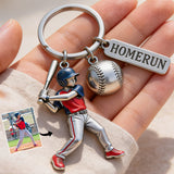 Custom Keychain From Any Photo - Personalized Baseball Keychain With Charms