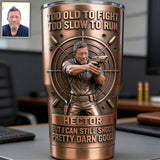 Old Man But Still Can Shoot - Personalized Veteran Tumbler