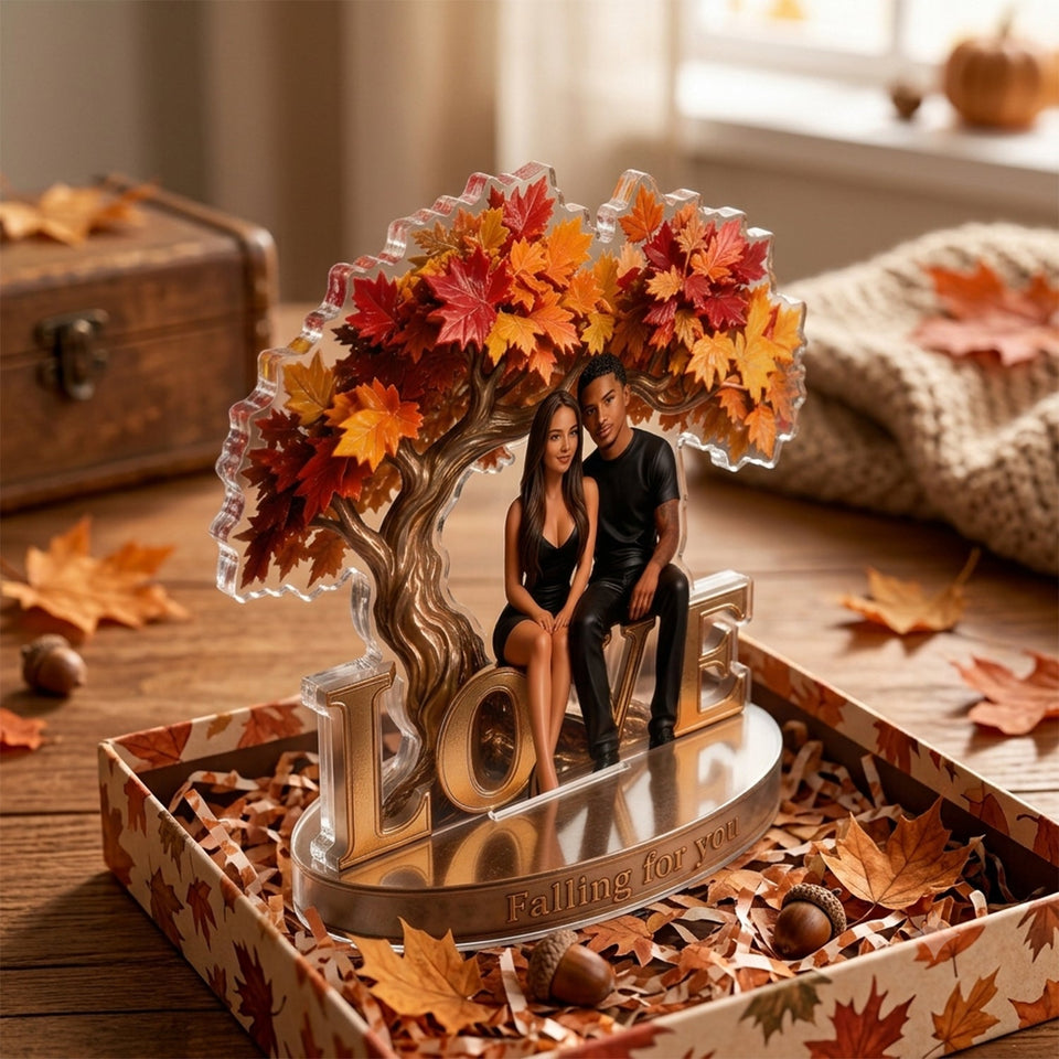 Falling For You Autumn Vibes - Personalized Couple 2-Side Printed Acrylic Plaque