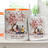 Mother And Daughters Forever Linked Together - Personalized Mother Accent Mug
