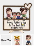 Best Dad Ever - Personalized Father 2 Layered Wood Sign / Wood Plaque