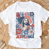 Jesusaves Floral 4th Of July - Personalized Christian T-shirt And Hoodie