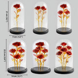 Faith Hope Love - Personalized Breast Cancer Awareness Glowing Roses Glass Dome