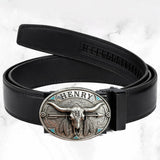 Custom Initial Western Spirit - Personalized Western Outfit Leather Belt With Shaped Buckle