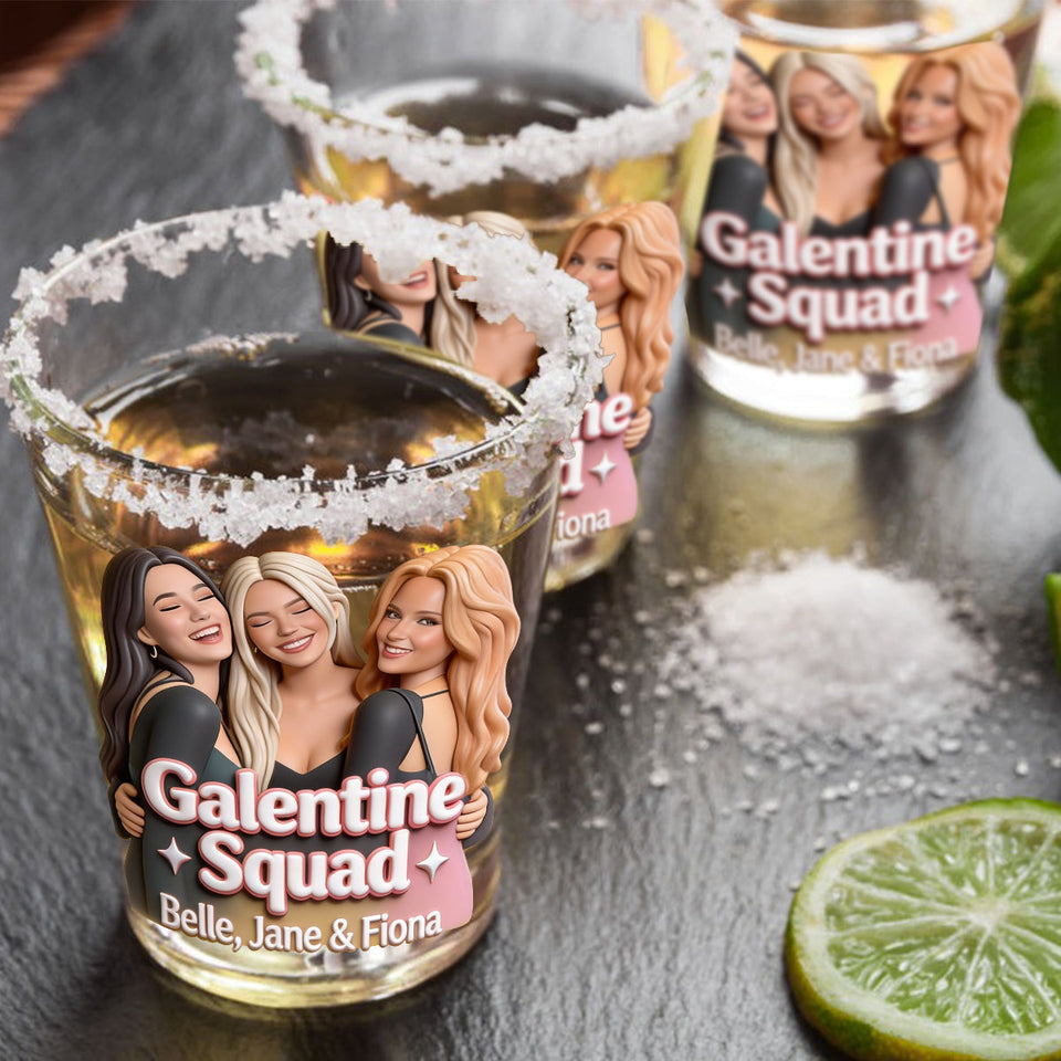 Galentine Squad - Personalized Bestie Shot Glasses Set