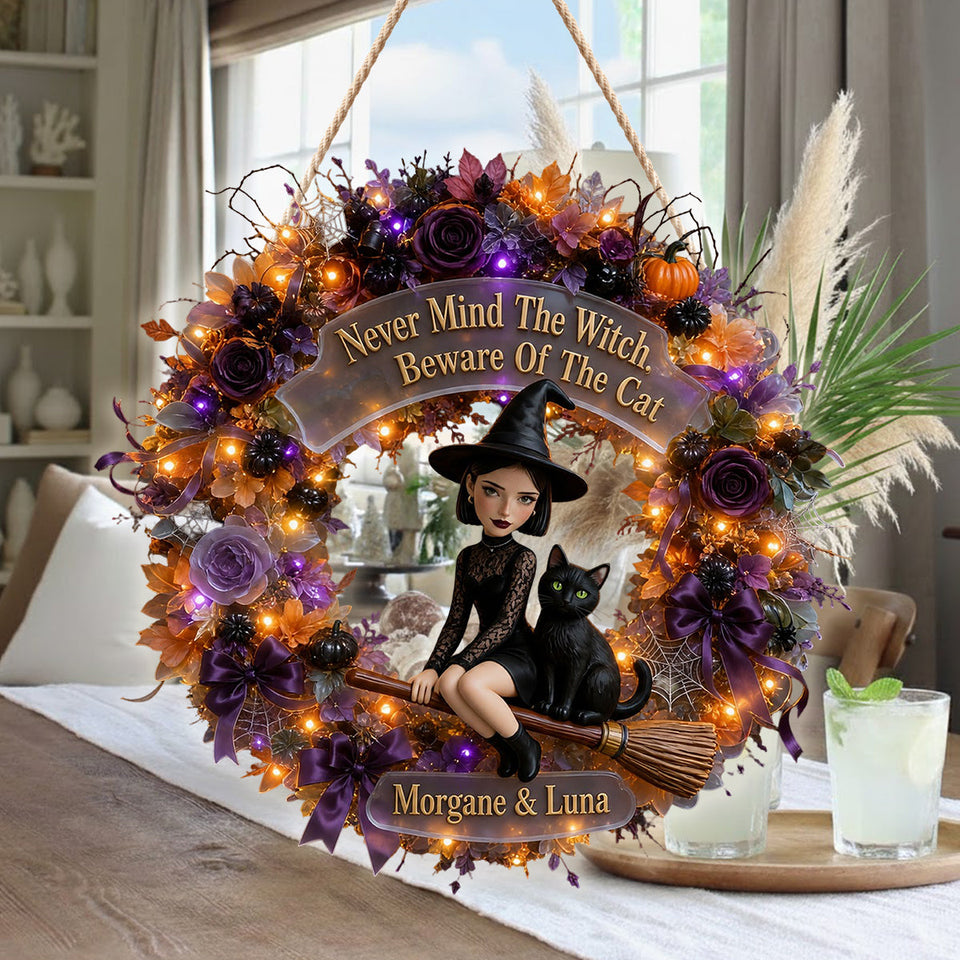The Witch Is In - Personalized Witch LED Light Acrylic Sign