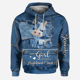 Just A Girl Who Loves Highland Cow - Personalized Highland Cow Hoodie and Leggings