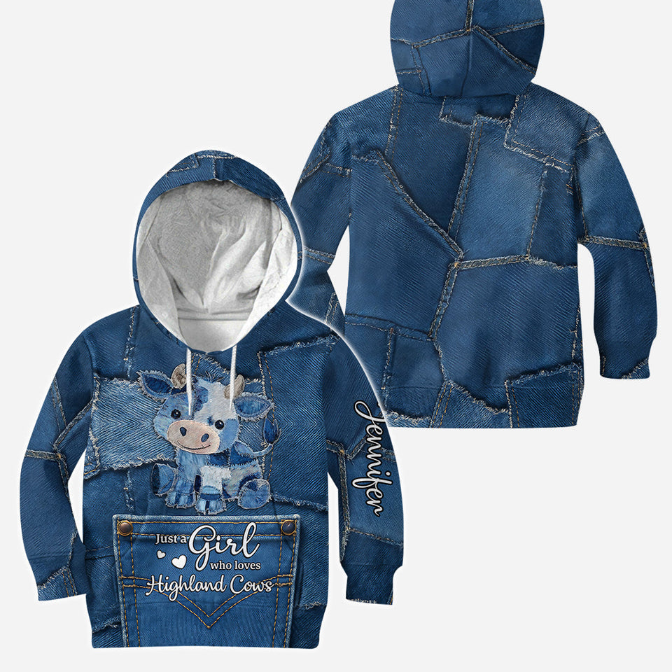Just A Girl Who Loves Highland Cow - Personalized Highland Cow Hoodie and Leggings