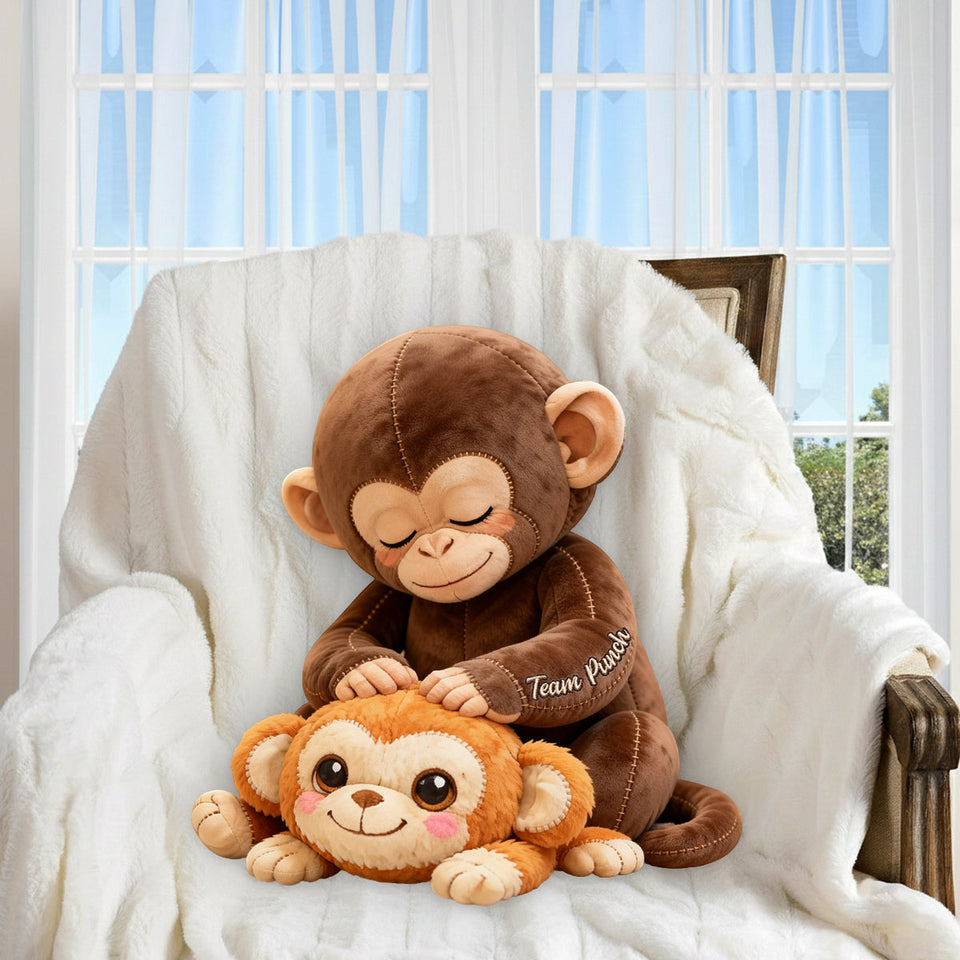 Team Punch - Monkey Lover Premium Faux Fur Pillow