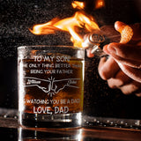 Dad And Son - A Bond That Time Can't Break - Personalized Whisky Whiskey Glass