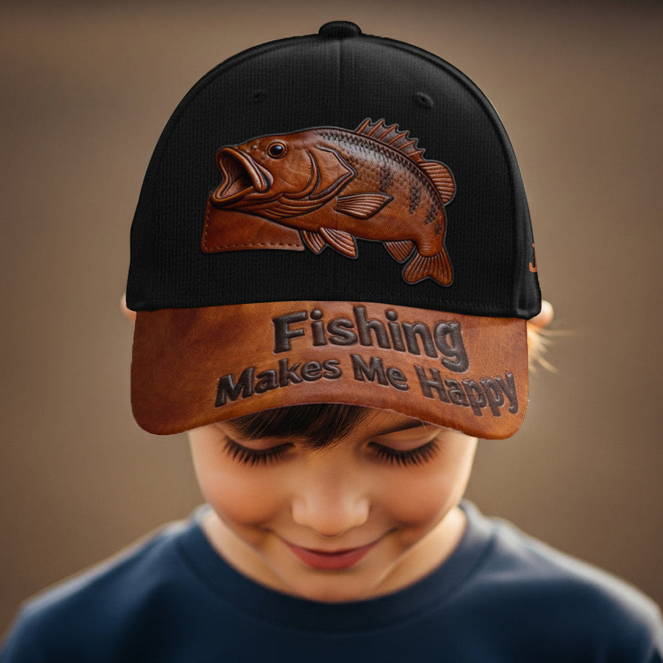 Fishing Makes Me Happy - Personalized Fishing Classic Cap