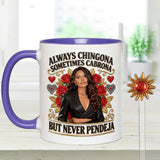 Latina Vibes, Always Chingona - Personalized Latina Women Set Accent Mug with Acrylic Stirrers