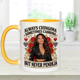 Latina Vibes, Always Chingona - Personalized Latina Women Set Accent Mug with Acrylic Stirrers