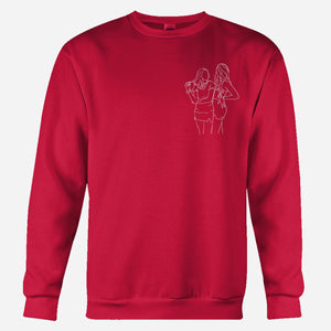 Custom Line Art - Personalized granddaughter Embroidered Sweater
