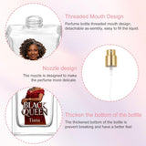 The Black Queen - Personalized African American Refillable Perfume Bottle
