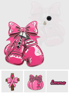 Fight Hope Love - Personalized Breast Cancer Awareness Pin
