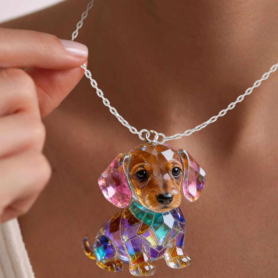 Custom Any Photo - Personalized Dog Shaped Acrylic Pendant Necklace
