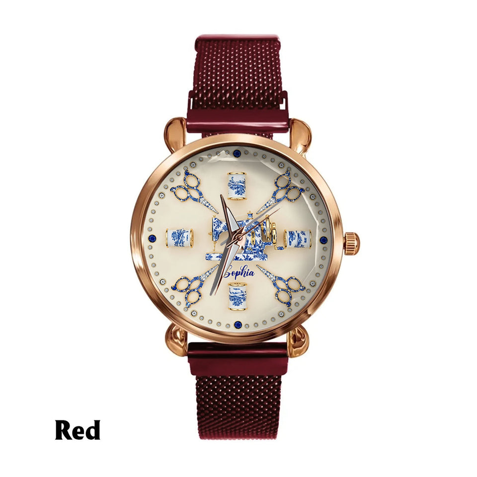 Sewing Toile de Jouy - Personalized Sewing Women Hand Watch