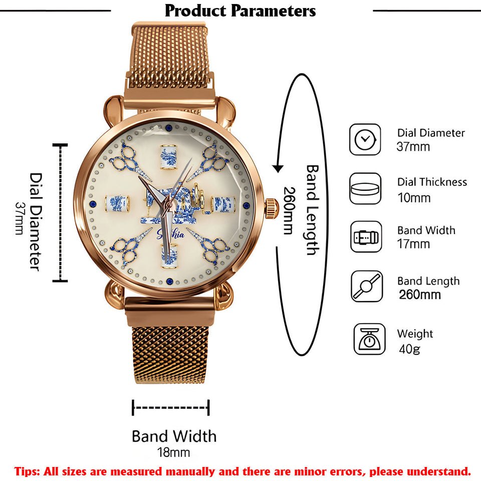 Sewing Toile de Jouy - Personalized Sewing Women Hand Watch