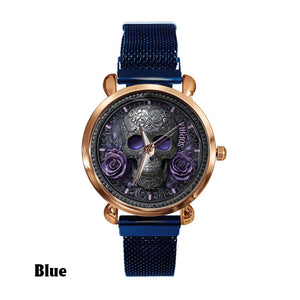 Skull And Roses - Personalized Skull Women Hand Watch