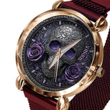 Skull And Roses - Personalized Skull Women Hand Watch