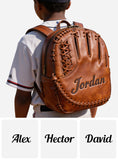 Leather Baseball Glove - Personalized Baseball Changeable Leather Patch Backpack