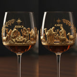 The Holy Night - Personalized Christian Wine Glass With Long Stem