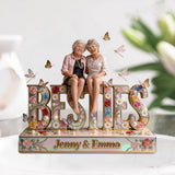 Besties Gift, Best Friend Gift Idea - Personalized Bestie Custom Shaped Acrylic Plaque