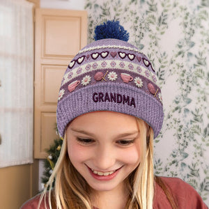 Grandma Mom - Personalized Grandma Beanie Hat