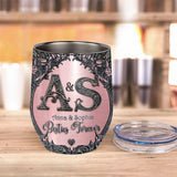Gift For Best Friends Custom Name Initial Letters - Personalized Bestie Wine Tumbler
