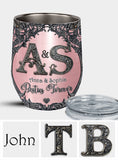 Gift For Best Friends Custom Name Initial Letters - Personalized Bestie Wine Tumbler