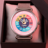 F*ck O'Clock Watch, Funny Gift For Her, Friends - Personalized Sarcasm Women Hand Watch