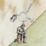 Knight Of God - Personalized Christian Keychain With Charms