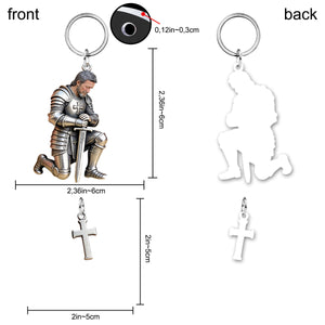Knight Of God - Personalized Christian Keychain With Charms