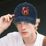 Alphabet Firefighter - Personalized Firefighter Washed Denim Cap