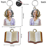 Librarian Gifts - Personalized Librarian Premium Keychain With Charms