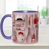 Nail Tech - Personalized Nail Salon Accent Mug & Coaster