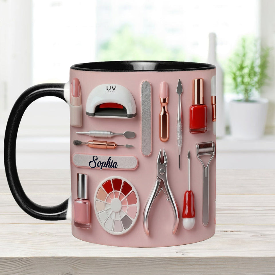 Nail Tech - Personalized Nail Salon Accent Mug & Coaster