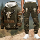Skull Tribal, Native American Pattern - Personalized American Indian Hoodie and Sweatpants