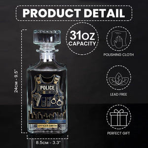 Serve & Protect - Personalized Police Officer Whiskey Decanter Set