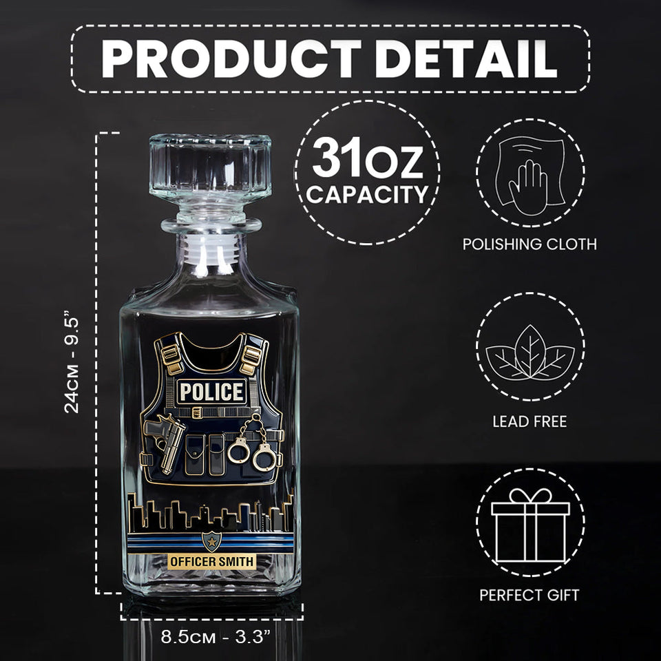 Serve & Protect - Personalized Police Officer Whiskey Decanter Set