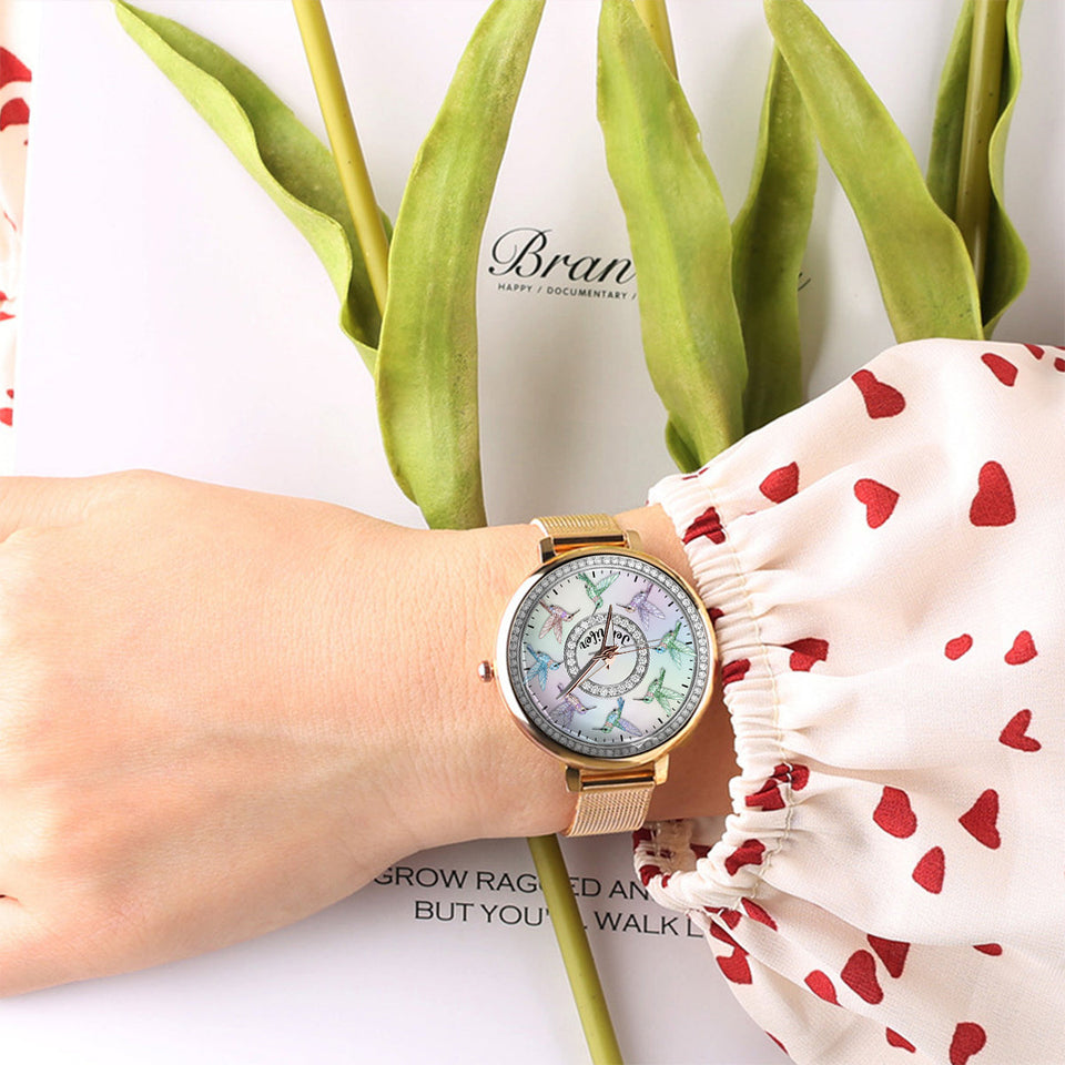 Beautiful Hummingbirds - Personalized Gardening Women Hand Watch