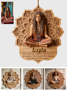 Soul Mandala Meditation - Personalized Hippie Custom Shaped Wood Sign