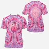 Chill Flamingo Tie Dye Shirt - Personalized Flamingo All Over Shirt