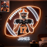 Room Decor For Football Player - Personalized Football LED Light Acrylic Sign
