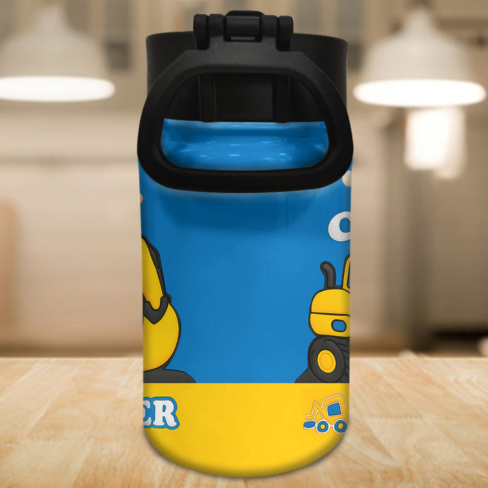Excavator Cute Children's Gift - Personalized Kid Kids Water Bottle