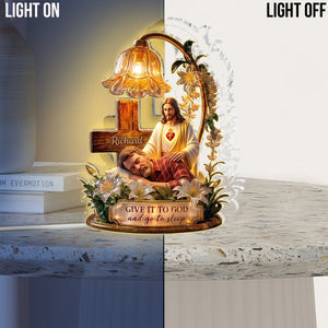 Give It To God And Go To Sleep - Personalized Christian Acrylic LED Night Light