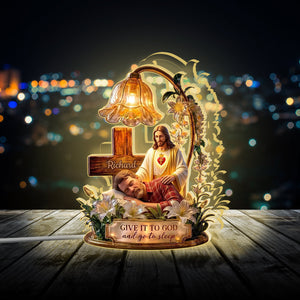 Give It To God And Go To Sleep - Personalized Christian Acrylic LED Night Light